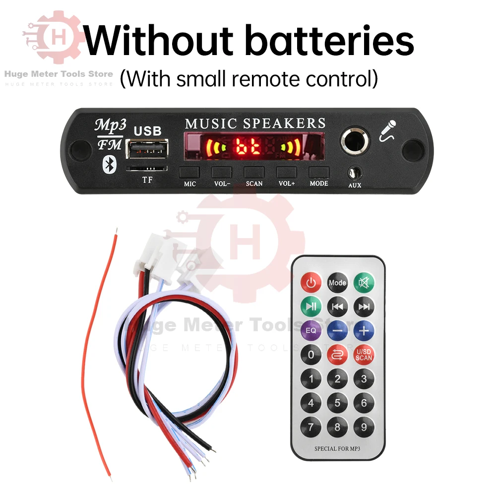 DC 6-24V MP3 Bluetooth Decoder Board Audio Decoding Module Power 2*80W with Amplifier Audio Bluetooth Amplifier Board Decoder