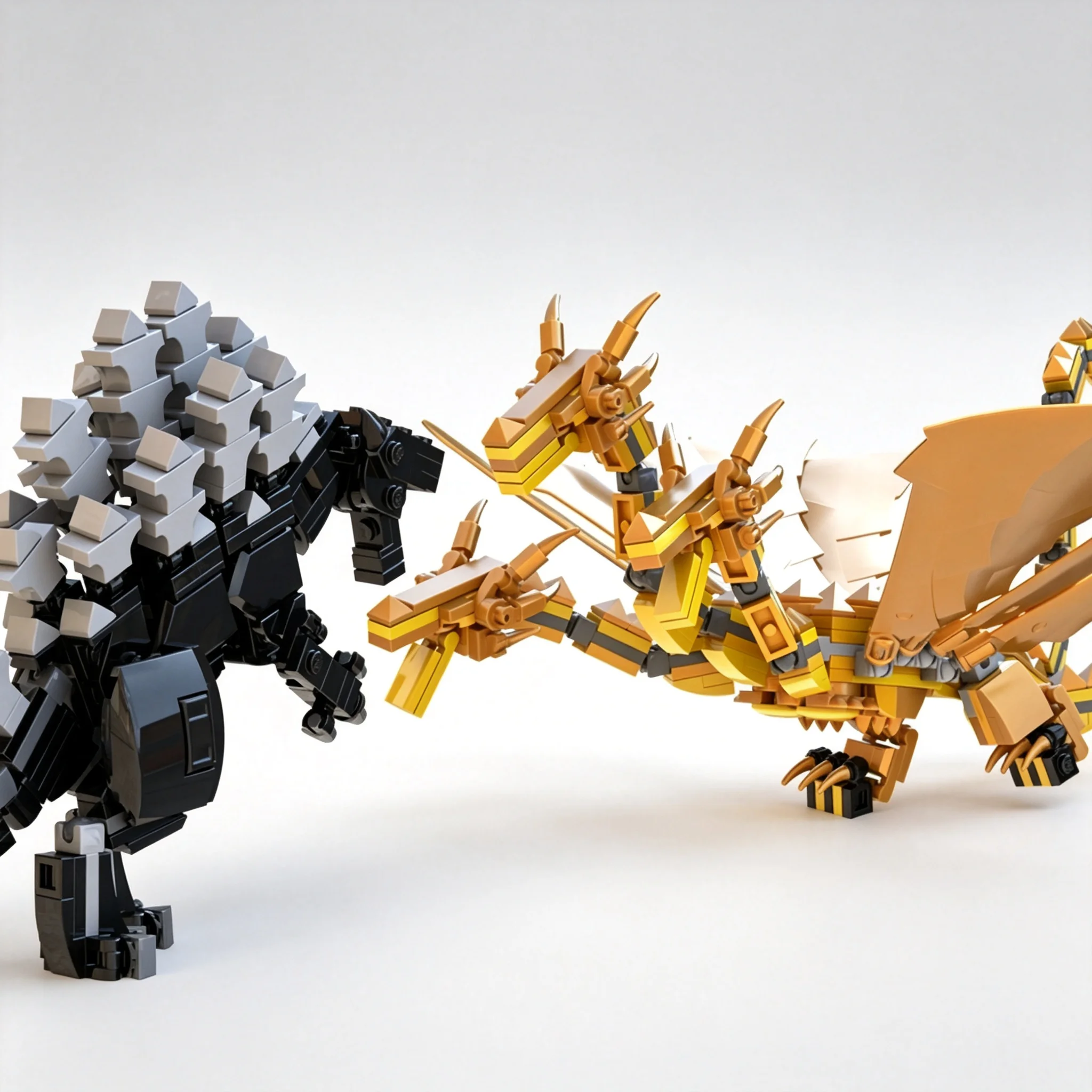 393pcs MOC King Ghidorah Kaiju Model Building Blocks Toy DIY Education Assemble Craft Creative Art Collection Brick Display