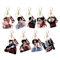 Kpop Men's Team New Album Keychain for Women Men Acrylic Charcters Pendant Key Ring Holder Gifts Charm