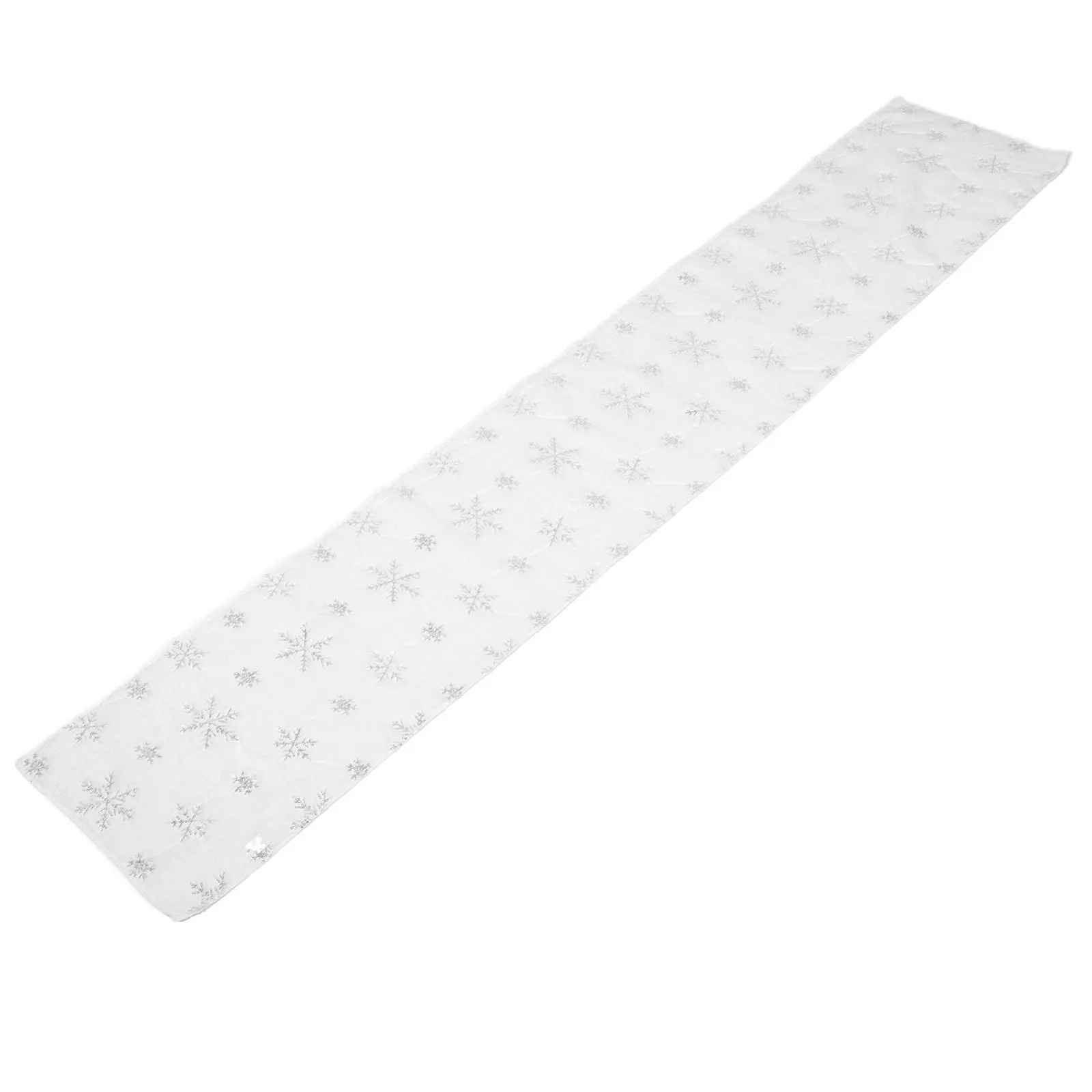 Christmas Snowflake Table Runner White Sequin Holiday Dining Table Decoration Winter Festive Indoor Outdoor Party Decor