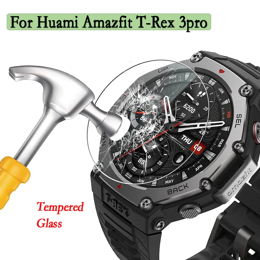 

Films For Huami Amazfit T-Rex 3pro Tempered Glass Film 3pcs watch Full Screen Protective Anti-Scratch Films For Huami T-Rex 3pro