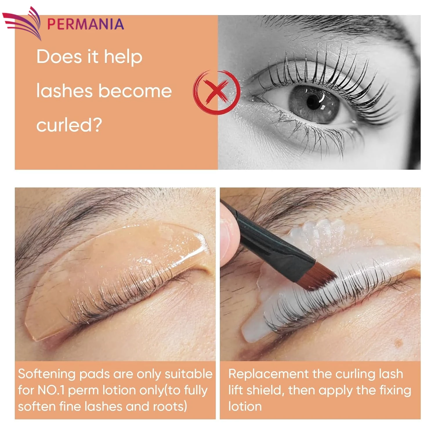 แผ่นซิลิโคนดัดขนตา PERMANIA ช่วยให้ขนตานุ่ม ยกขนตา ป้องกันการเสียดสี แบบติดเอง อุปกรณ์ดัดขนตา 3 มิติ เครื่องมือแต่งหน้า