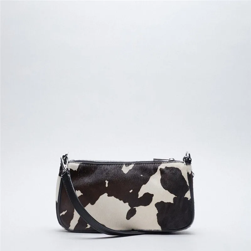 

Trendy Cow Pattern Underarm Bag Spring New Women's Bag hair Furry Single oulder Crossbody Bag Soft Non Folding