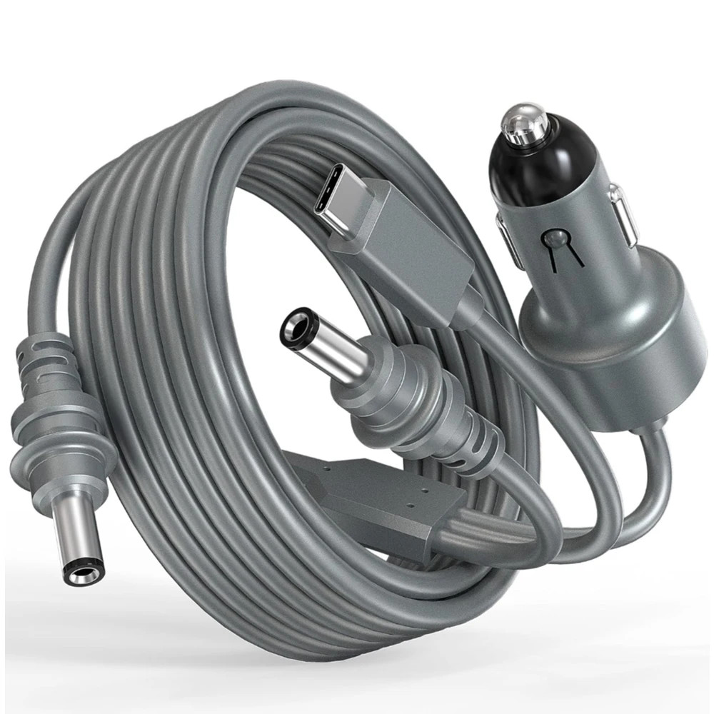 3 in 1 DC Power Cable for Starlink Mini 10FT 100W USB C 12-24V Cigarette Lighter Plug and DC Male Power Cable Cord 3/5/10/15/20M