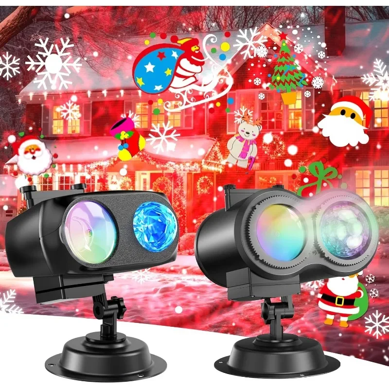

Christmas Projector Lights Outdoor 2-in-1, Holiday Projector Lights Outdoor 26/29 Effects (Projection Card + 3D Ocean Wave) with