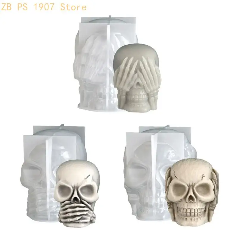 

Realistic Skull Silicone Mold DIY Making Halloween Props Party Theme Accessories Halloween Party Props 55KA