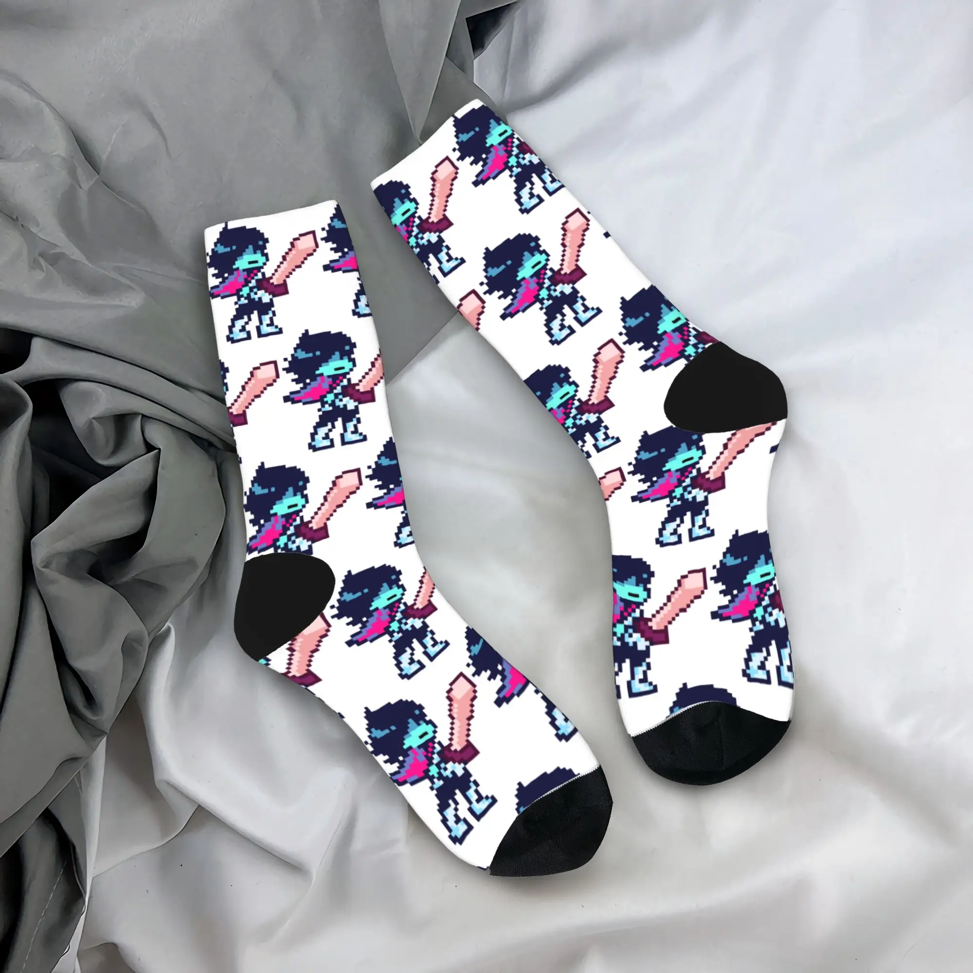 Autumn Winter Fashion Men's Women's Deltarunes Kris Battle Sprite Socks  Sweat Absorbing Sports Socks