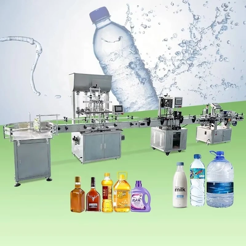 Customized Automatic 100 Ml 500ml Bottle Edible Oil Detergent Filling Capping and Labeling Capping Machine Bottling Line