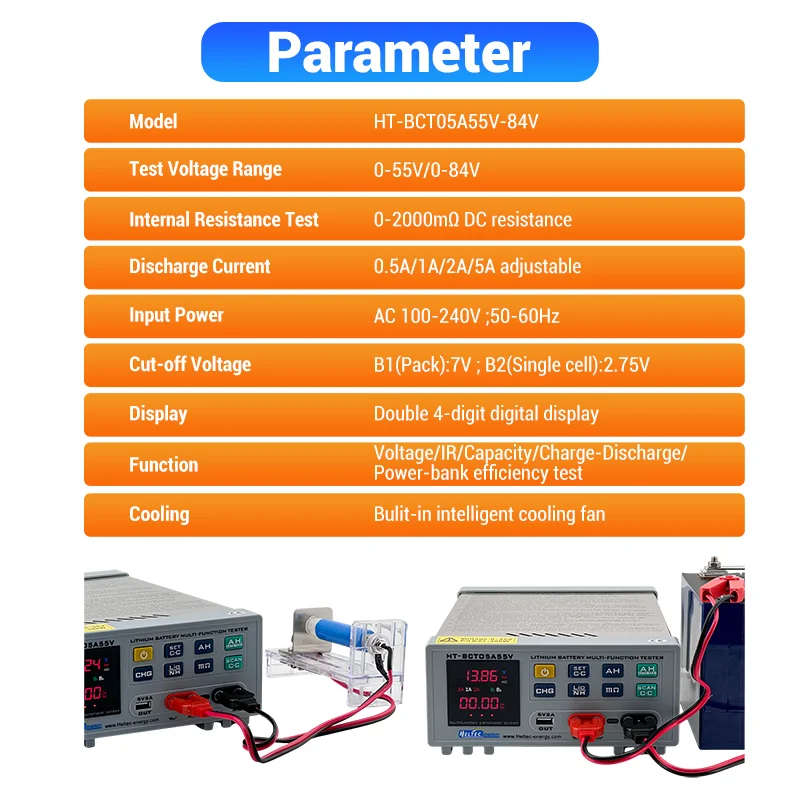 Lithium Battery Pack Capacity Tester Internal Resistance Meter Auto Charge Discharge 18650 Li-ion Pack Analyzer