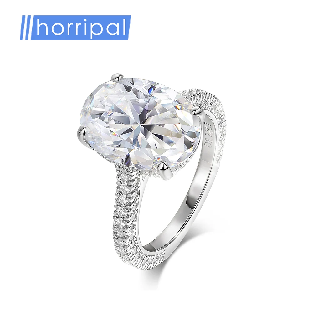 

HORRIPAL 8CT Oval-Cut Full Moissanite Women's Solitaire Engagement Ring in S925 Silver, GRA Certified, Eternity Ring, Fine Jewel