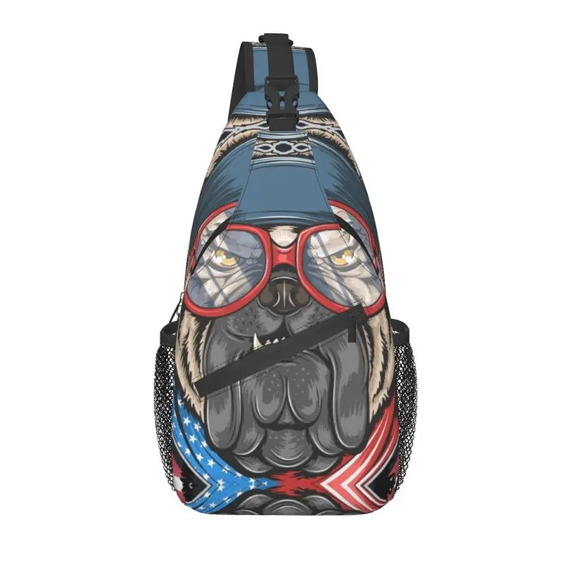 

Customized American Bulldog Sling Bags Men Cool Animal Dog lovers Shoulder Chest Crossbody Backpack Travel Hiking Daypack