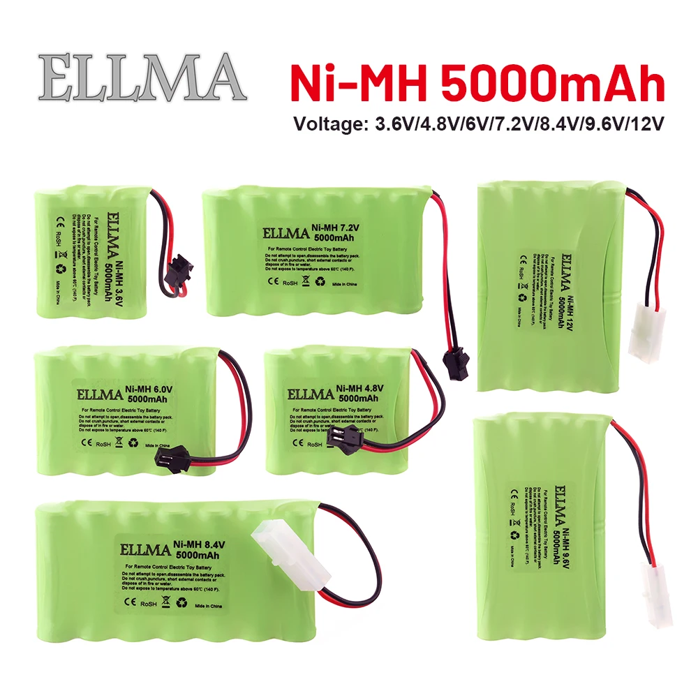 3,6 V/4,8 V/6V/7,2 V/8,4 V/9,6 V 5000mAh Akku oder Nimh aa Akku für RC Spielzeug Autos Panzer Roboter Waffen Boote