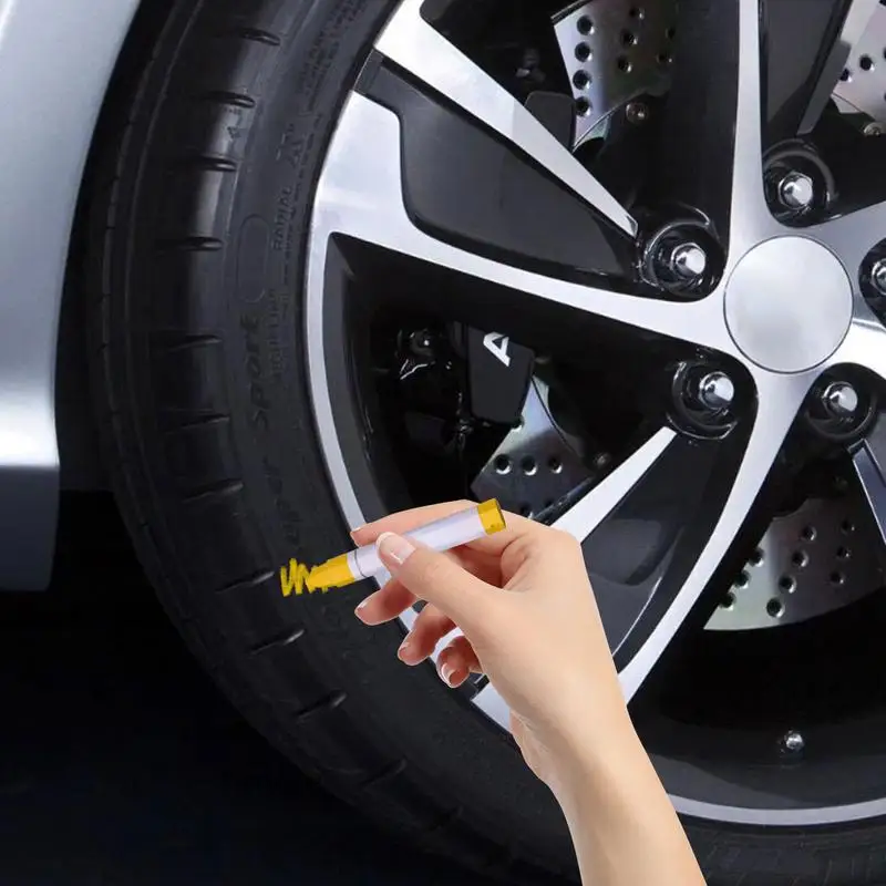 Tire Marker Car Tire Pen White Yellow Rainproof Car Decorations Oil-Based Automotive Tire Painting Tools Markers For Automotive