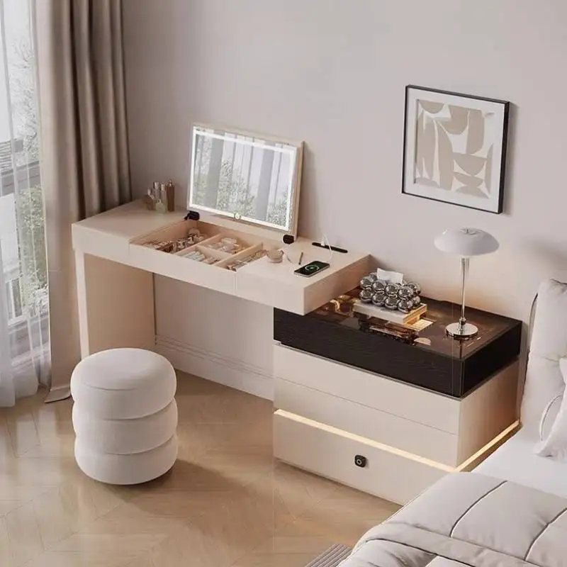 Hardwood Upright Vanity Desk Narrow Decoration Farmhouse Lounges Vanity Desk Standing Essentials Coiffeuse De Chambre Furniture