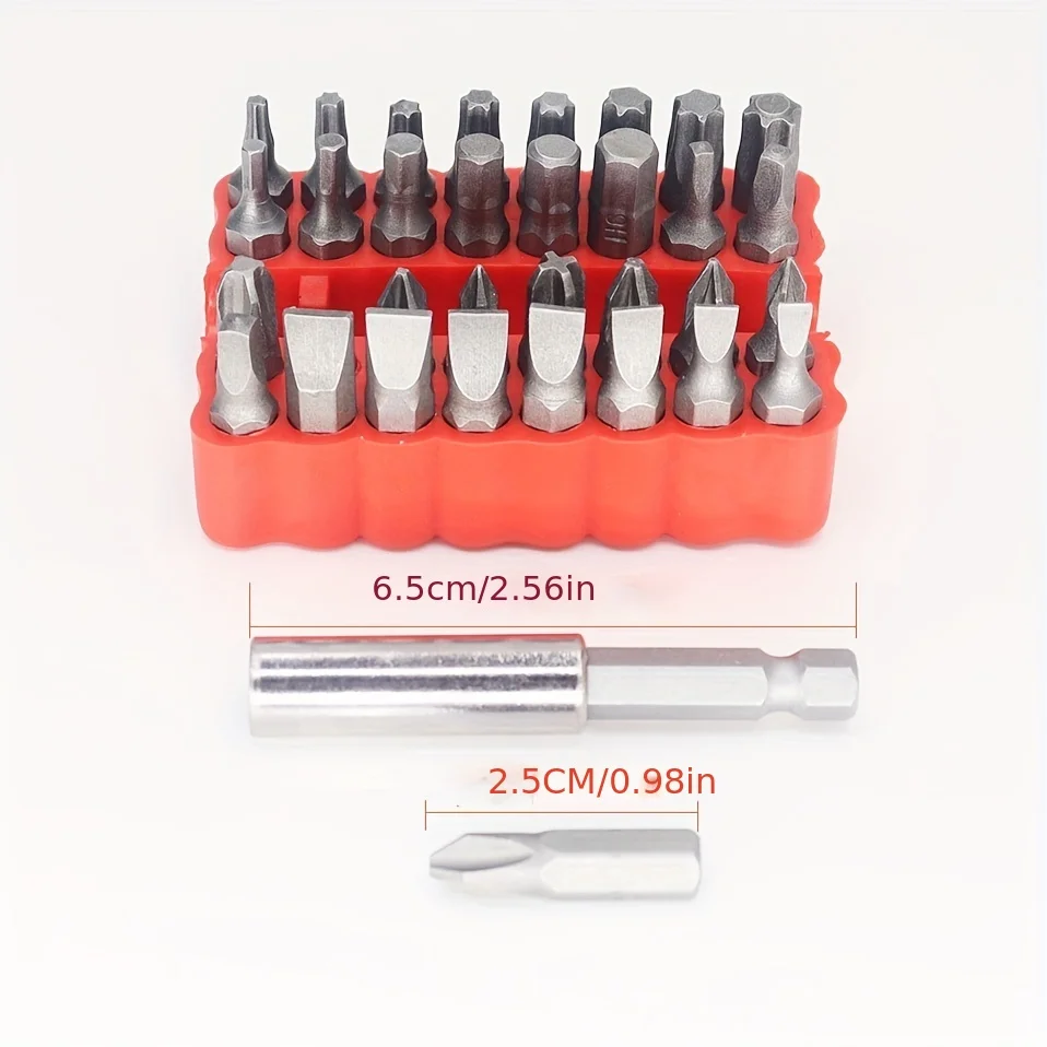 33Pcs Solid Screwdriver Bit Set Smooth High Hardness Electric Bit Set Rechargeable Drill Bits Special Shaped Screwdriver Bits