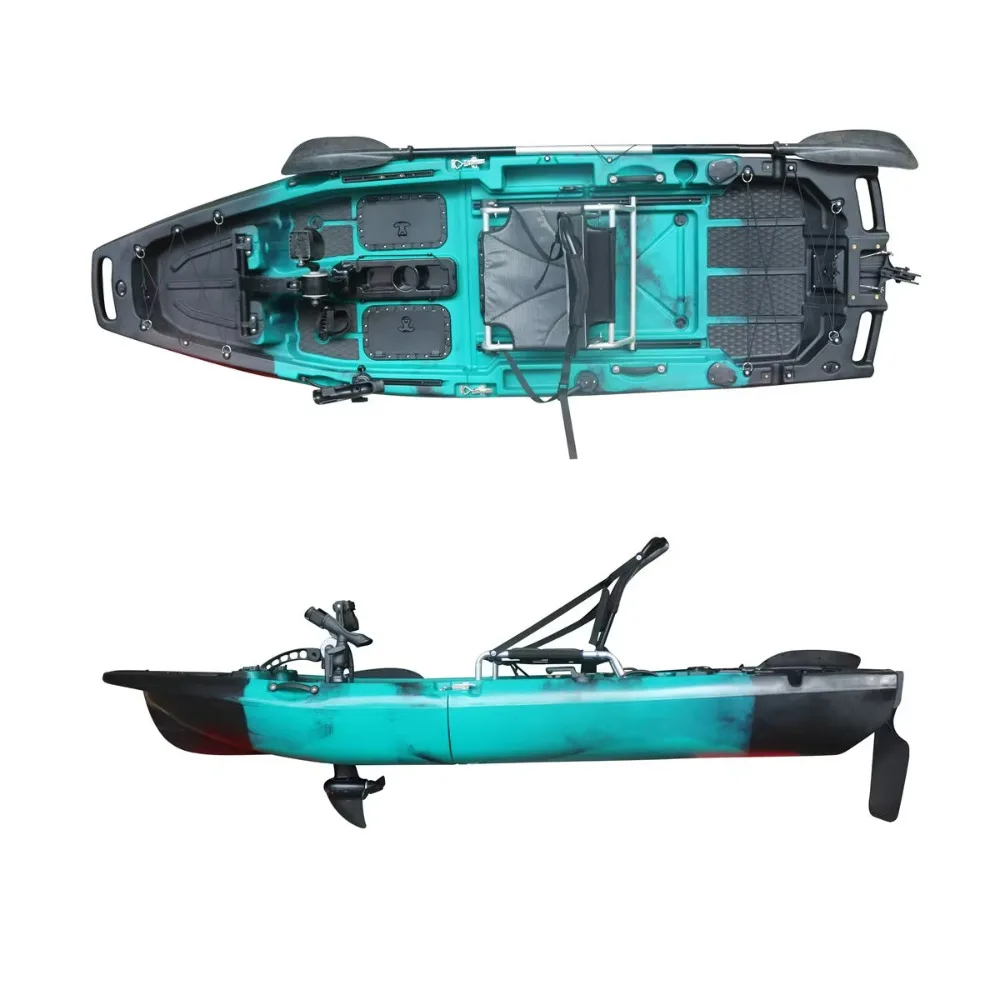 9.5FT المهنية واحدة الجلوس أعلى 2 قطعة القسم VK وحدات الصيد دواسة محرك قارب Hdpe البلاستيك فتل بجولة #1