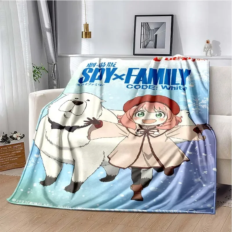 

Spy x family Cartoon anime Kawai Throws Blanket Kid Super Home Soft Flannel Blanket for Travel Bedding Blanket for Birthday Gift