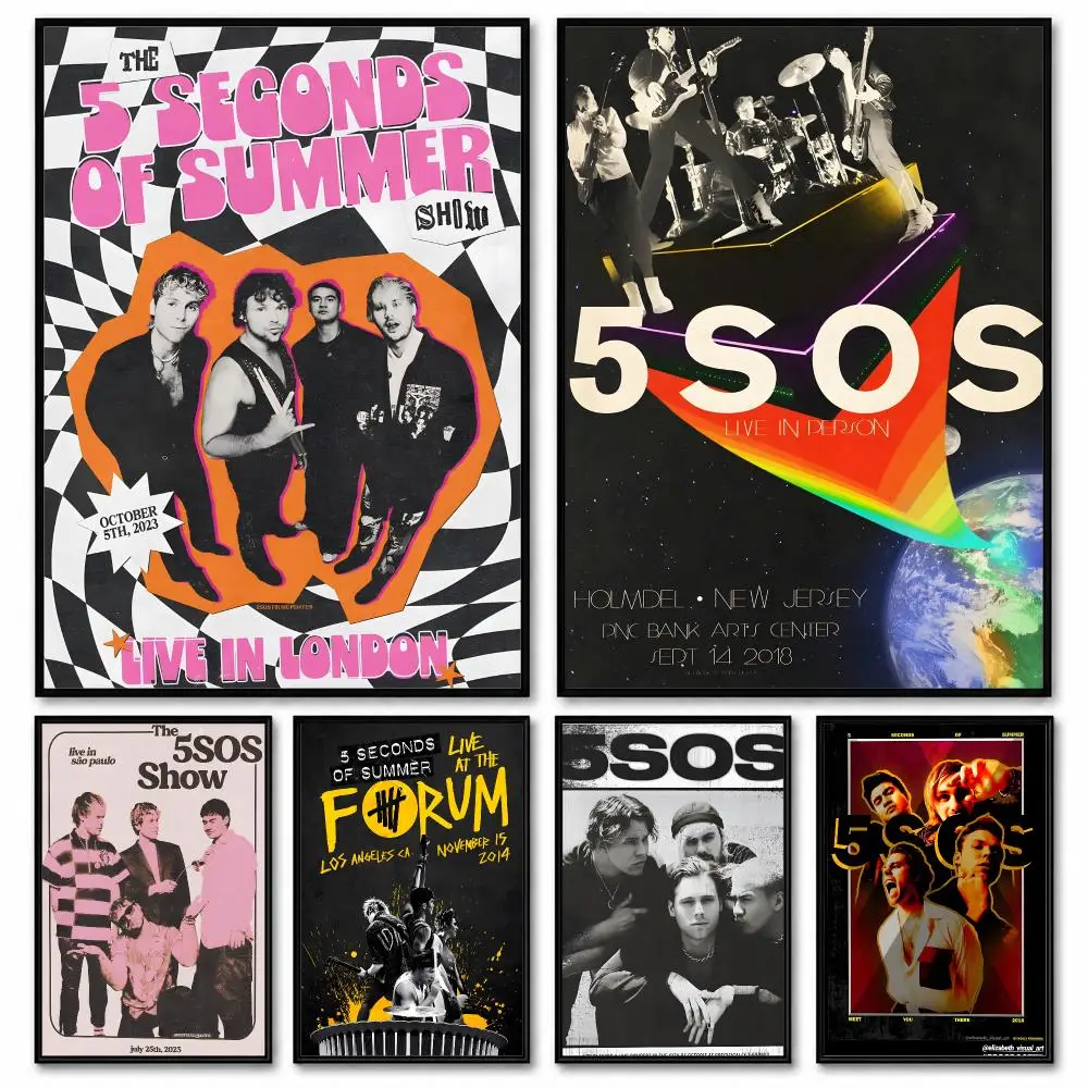 5 S-Seconds Of S-Summers S-SOS Poster Room Decor Home Wall Art Printing Waterproof Garage BedRoom Posters Gift
