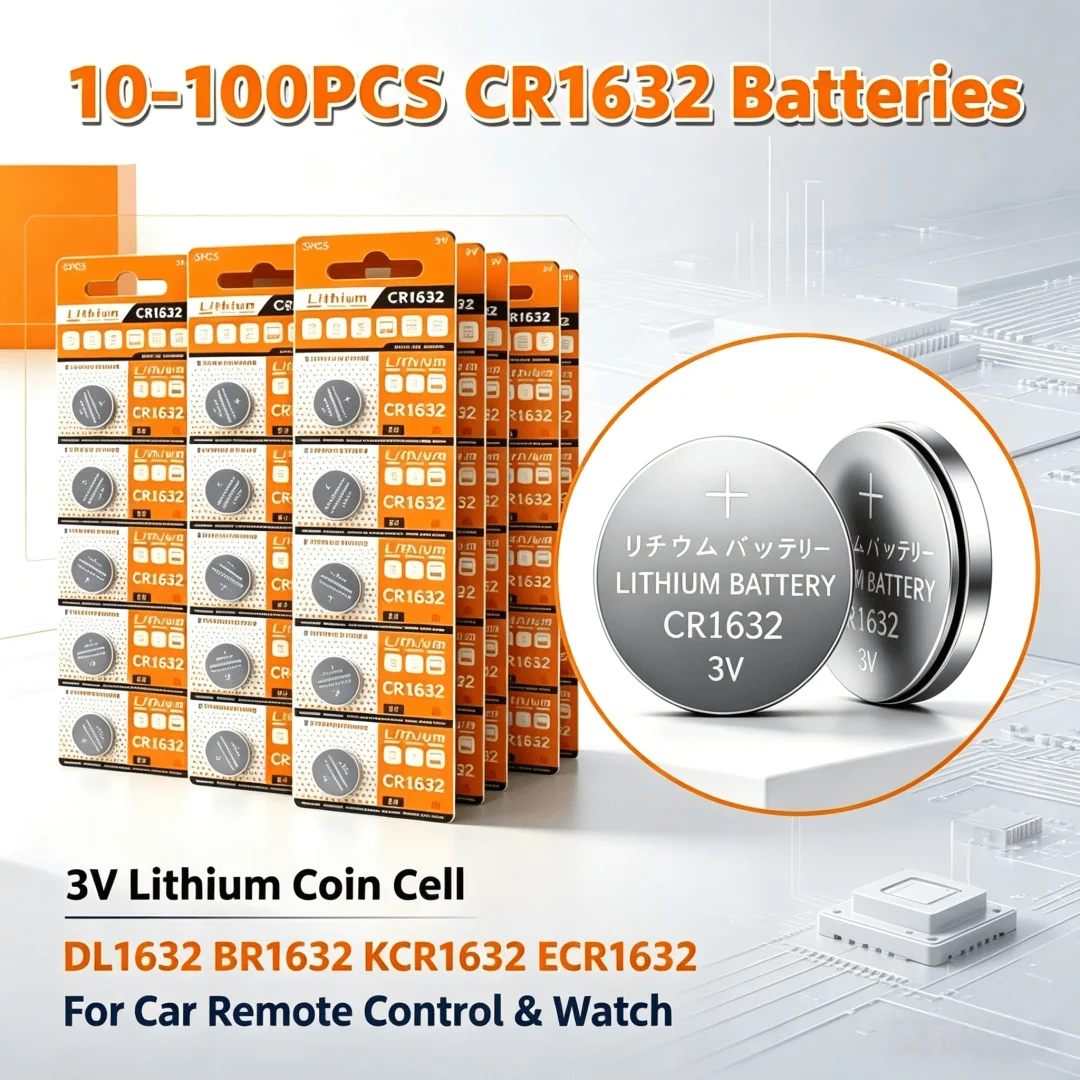 Watch Battery2-100PCS 3V CR1632 Lithium Battery DL1632 BR1632 KCR1632 ECR1632