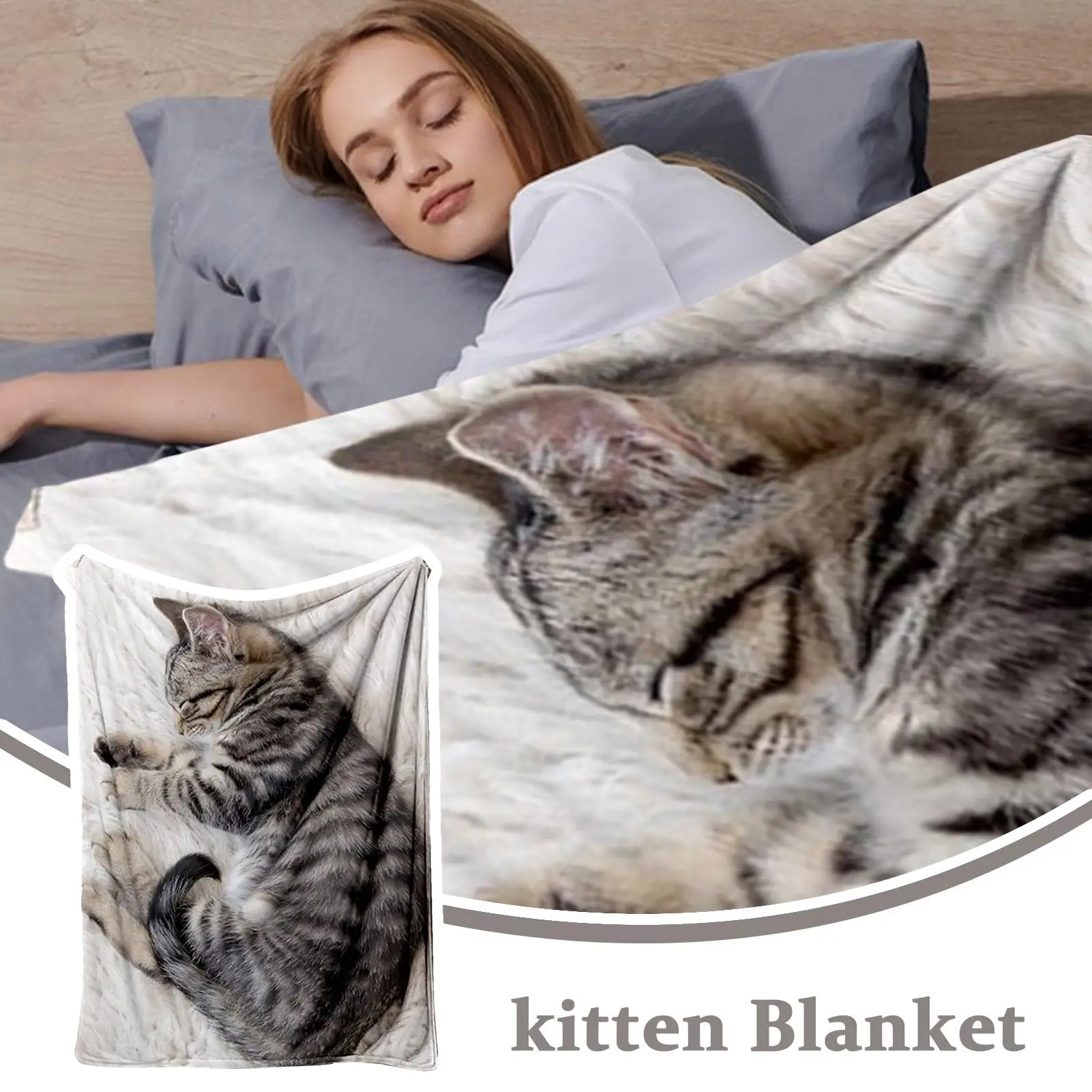 

Flannel Throw Blanket Cat Print Soft Fleece Blanket For Couch Fleece Home Decor For Birthday Christmas Fall Winter Living Room