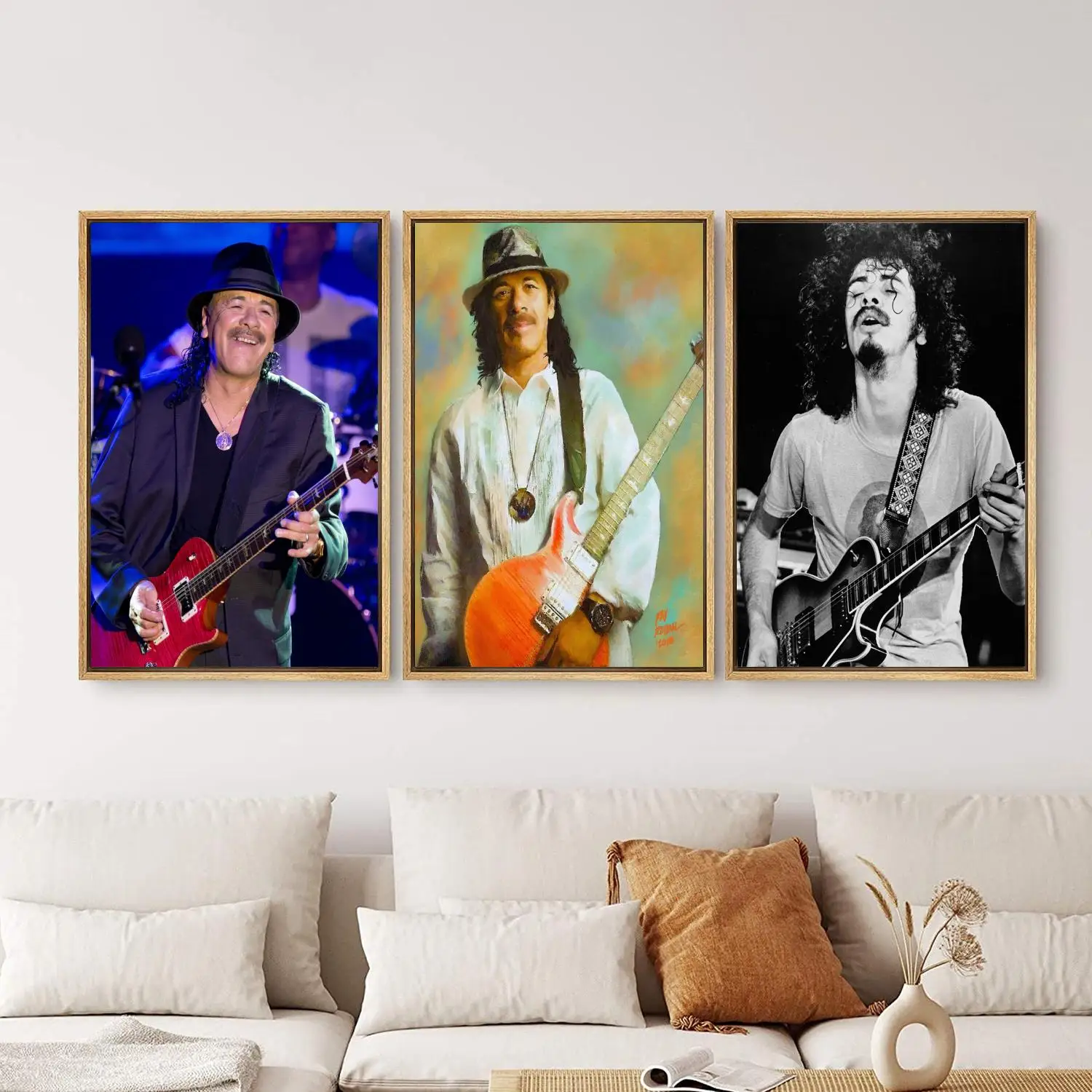 Carlos Santana Poster Painting 24x36 Wall Art Canvas Posters Personalized Gift Modern Family bedroom Decoration Art Poster