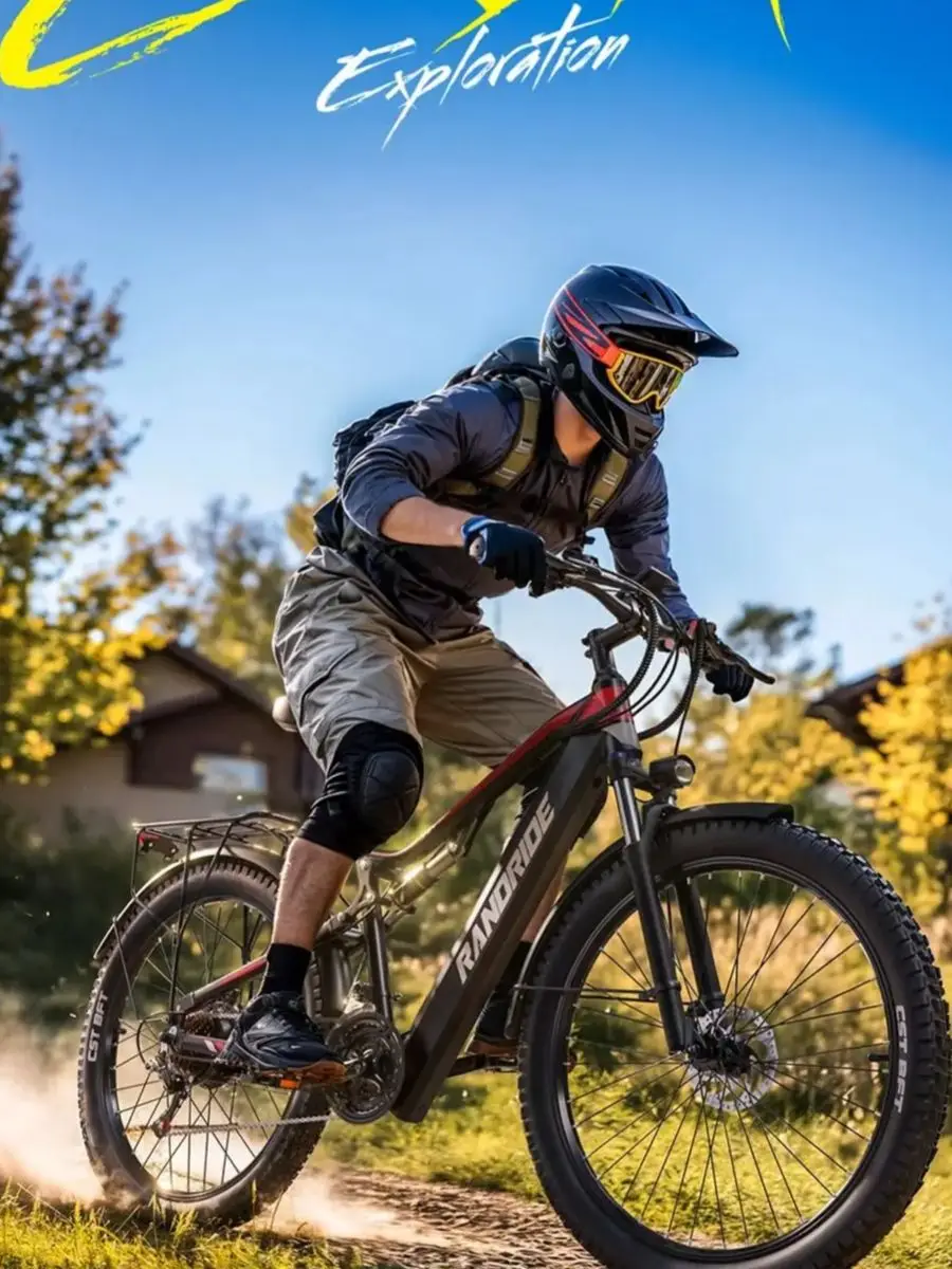 AliExpress RANDRIDE Electric Bike YG90 48V 17Ah Battery 1000W Motor 27.5" Mountain Bicycle Full Suspension With Hydraulic Brake 21 Speeds