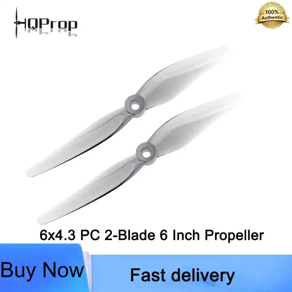 HQPROP 6x4.3 PC 2-Blade 6 Inch Propeller 5MM Shaft 13mm Hub Thickness CW CCW FPV Prop for Racing Drone Accessories