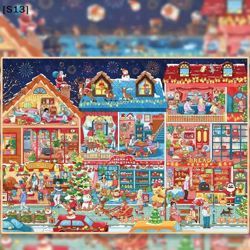 Plus Size Kawaii Christmas Year Series 3D Cartoon Miniature Scene Stickers Creative Collage DIY Scrapbook Stacking Stickers[S13]