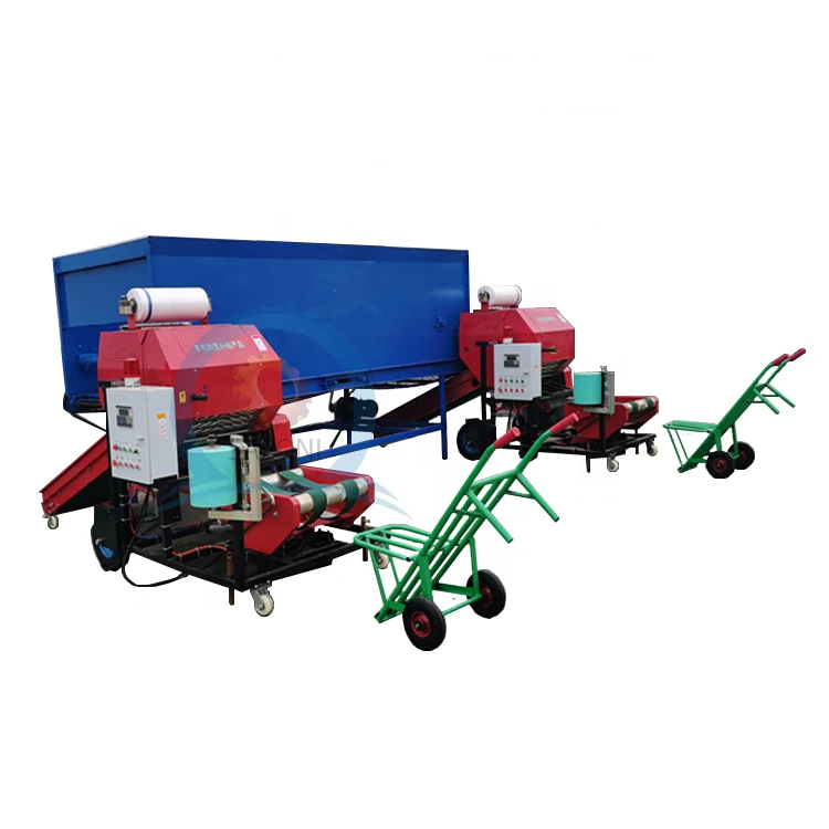 automatic grass silage peanut corn stalk automatic silage baler bundled film machine hay and straw baler machine