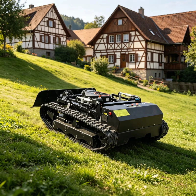 Wireless Radio Control Slope Mowing Crawler Lawn Mower Self-propelled RC Grass Cutter For Embankment Orchard Weeding