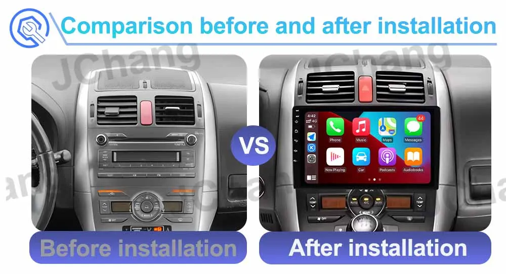 Systeme Android 15 Carplay Android Auto für Toyota Auris 1 E150 2006-2012 Multimedia Player GPS Navigation Auto Radio stereo BT – Detail 1