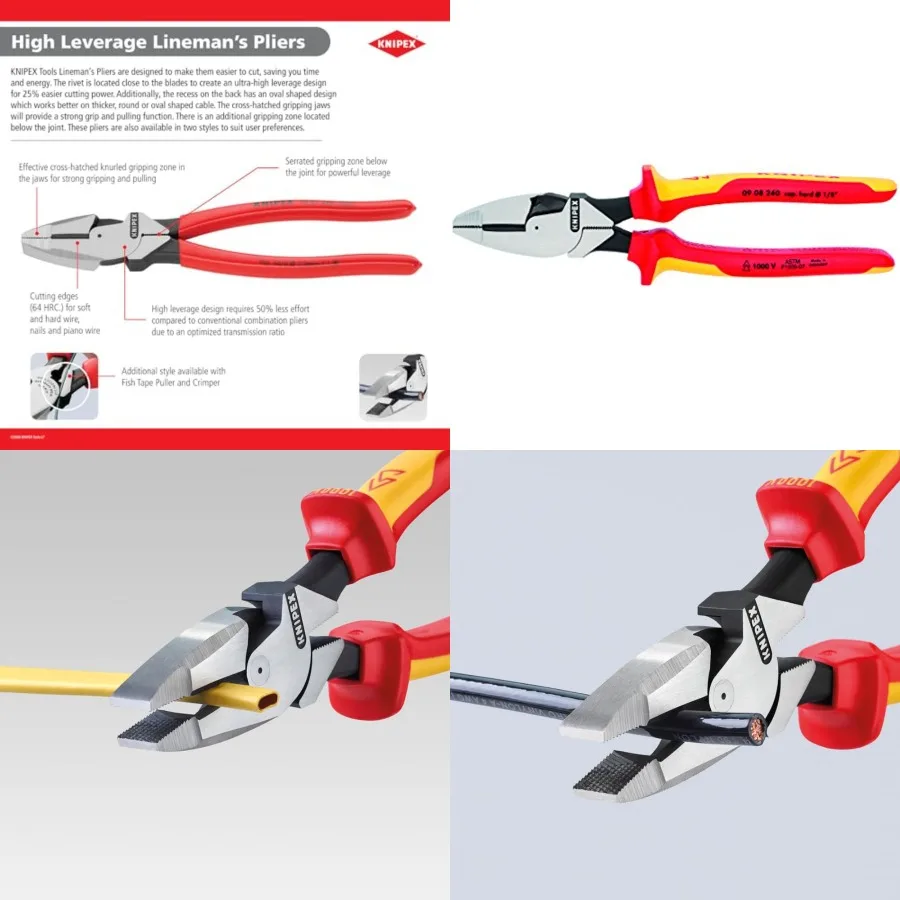 

Tools 9.5-Inch Insulated Ultra-High Leverage Lineman's Pliers