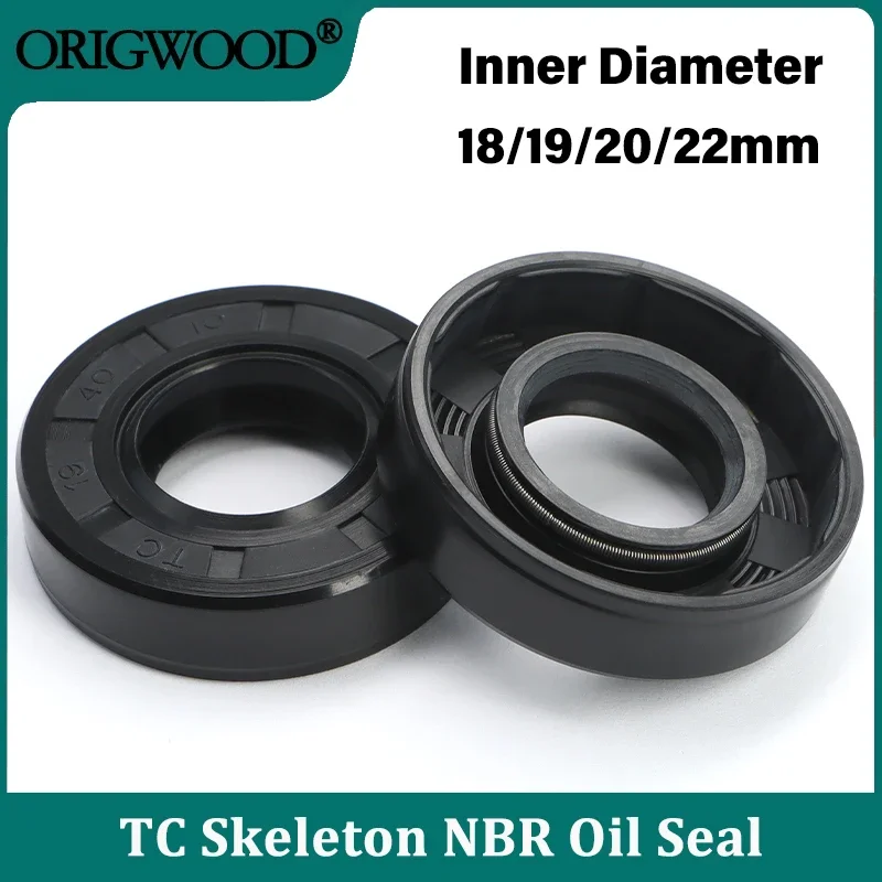 

NBR Oil Seals ID 18/19/20/22mm OD 24mm - 52mm THK 5/6/7/8/10/12mm TC Skeleton Double Lip Sealing Ring For Rotation Shaft Gasket