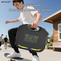 Zealot ZE21 250W Portable Bluetooth Speaker High Volume Waterproof 48000mAh Wireless TWS Subwoofer Suporrt USB/TF/AUX RGB light.