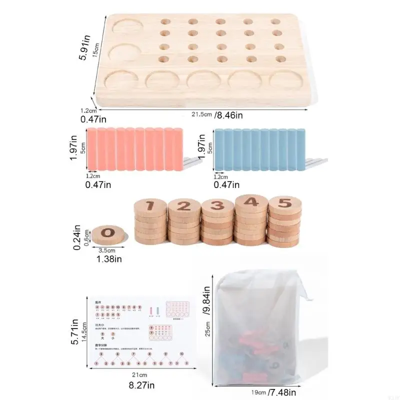 W3JF Conteo Educational Contando Peg Board Toy para niños Aprendizaje y reconocimiento números matemáticas