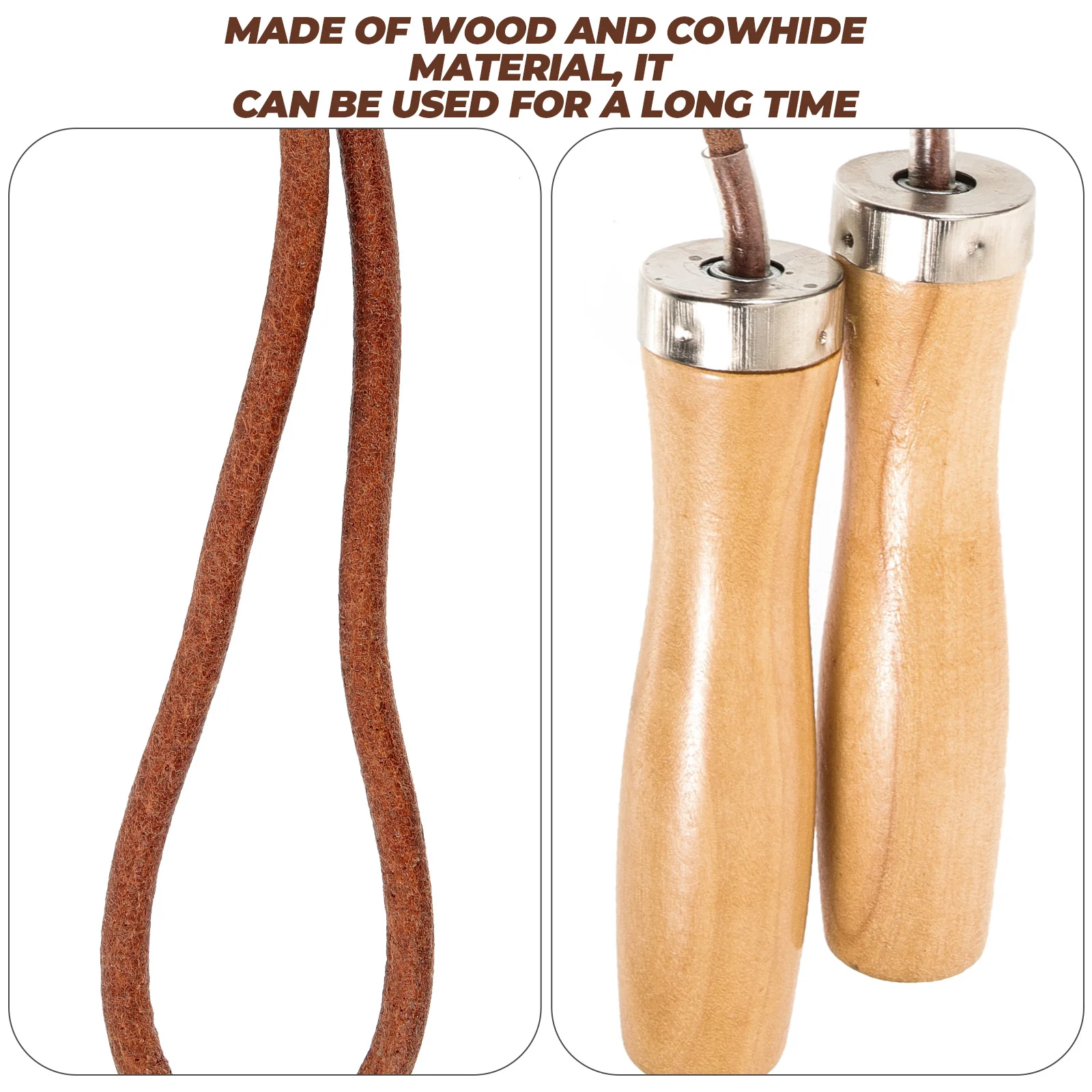 

Weighted Jump Rope with Wooden Handle Ergonomic Design Portable Non-Slip Fitness Skipping Rope for Exercise Weight Loss