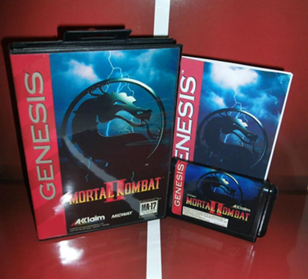 Mortal Kombat II with Box and Manual Cartridge for 16 bit Sega MD game card Megadrive Genesis system