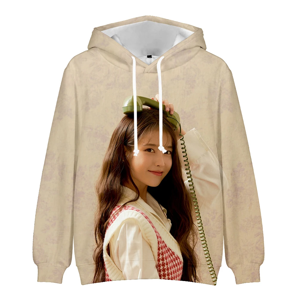 

Lee Ji Eun Hoodie IU Fashion Hoodies Women Harajuku Sweatshirt Streetwear Hoodie Male/Female Pullovers Kawaii Cute Girl Clothing