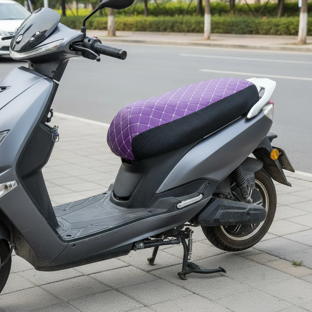 1pcs Motorcycle Seat Cushion Cover Mesh Waterproof Seat Cushion Protector Protection Breathable Anti-Skid PU Leather for Scooter