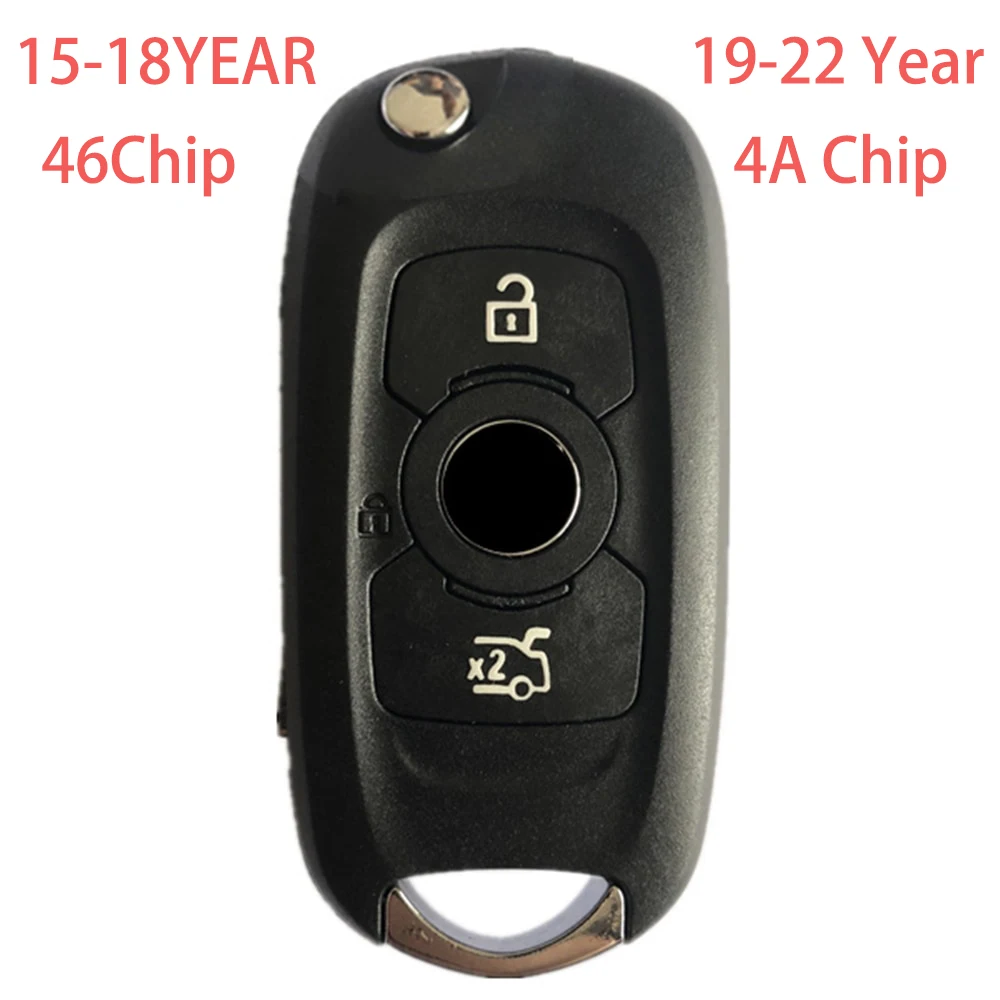 

3 Button 315mhz 434MHZ Remote Control Key For Buick Flip Smart Key with 46/4A Chip