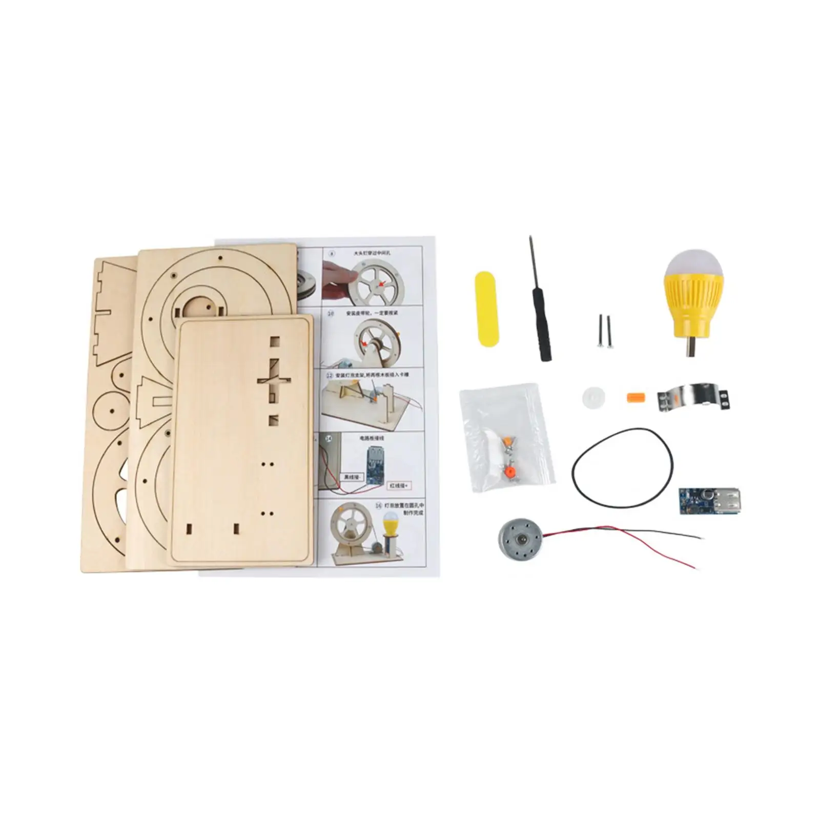 Wooden Hand Generator Physical Experiment Science Experiment for Beginners Kids 8+