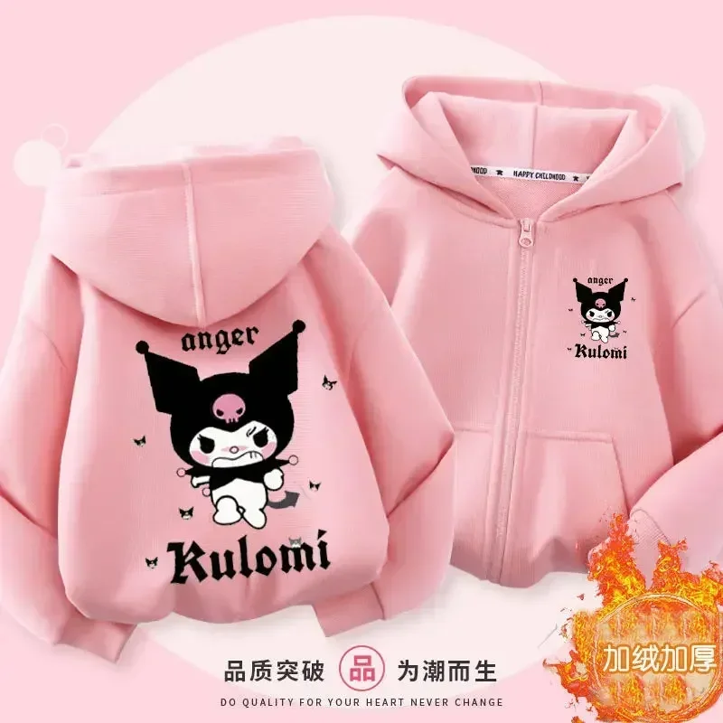 Kuromi Zipper Hoodies Girls Cinnamoroll Sweatshirt Autumn And Winter Long Sleeve Harajuku Pullovers Series Stich Casual Hooded