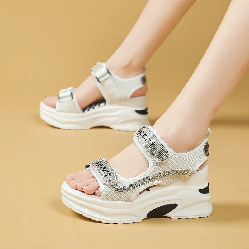 2026 Sports Sandals for Women New Summer Fish Mouth Wedge Muffin Platform Daddy High Heels To Increase Women's Shoes