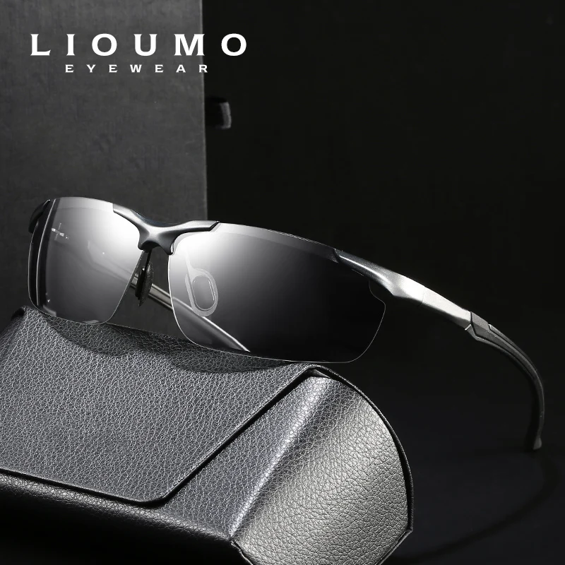 Trendy Aluminum Magnesium Sunglasses For Man Polarized Photochromic Glasses Men Blue Mirror Coating Goggle gafas de sol hombre