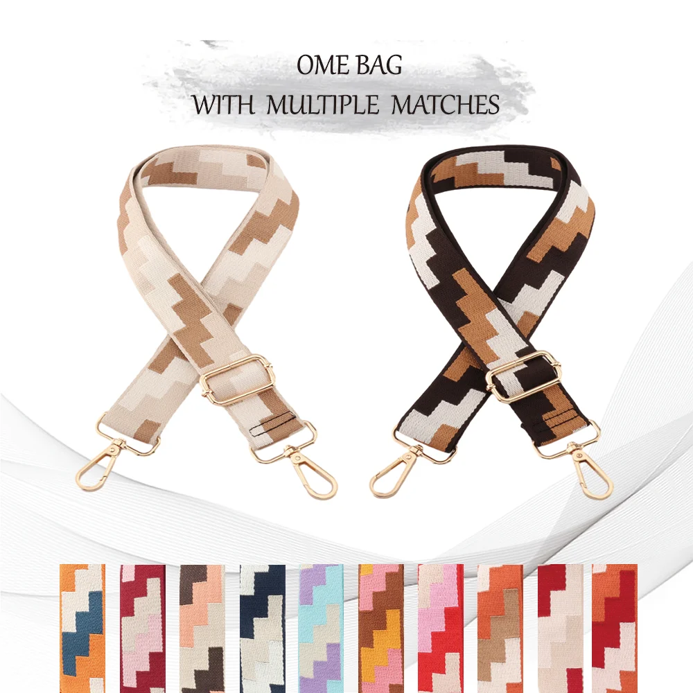 2Pcs 3.8Cm Diy Contrast Color Webbing Multi-Functional Fashion Bag Strap High-Grade Bag Strap Can Be Changed Shoulder Strap