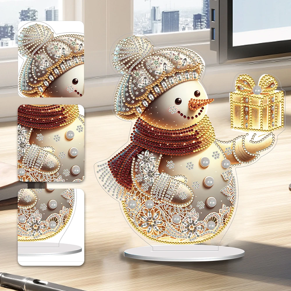

Diamond Painting Snowman Ornament Christmas Diamond Art Tabletop Decorations 5D Diamond Embroidery Christmas New Year Gift