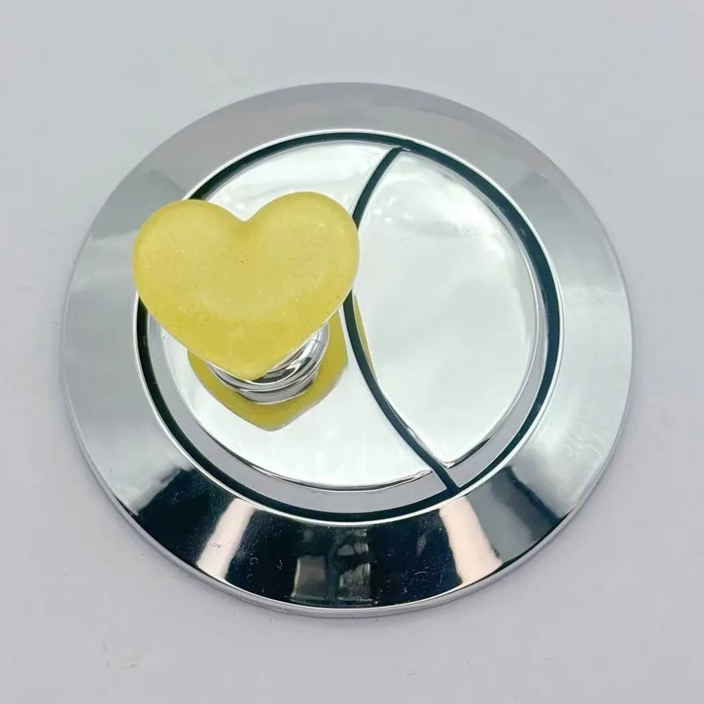 Creative Heart Shape Toilet Press Glitter Push Switch Toilet Button Love Nail Protector Water Tank Buttons Decor