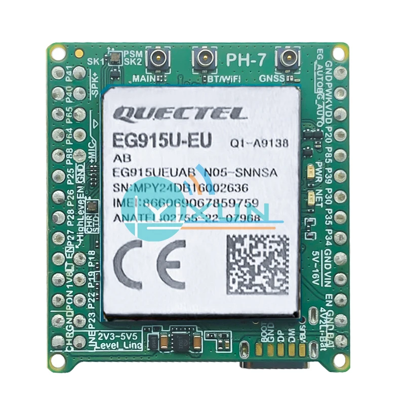 

Quectel EG915U-EU Core Board LTE Cat1 Module GNSS Receiver Open Python Band B1/3/5/7/8/20/28 GSM B2/3/5/8 800/900/1800/1900MHZ