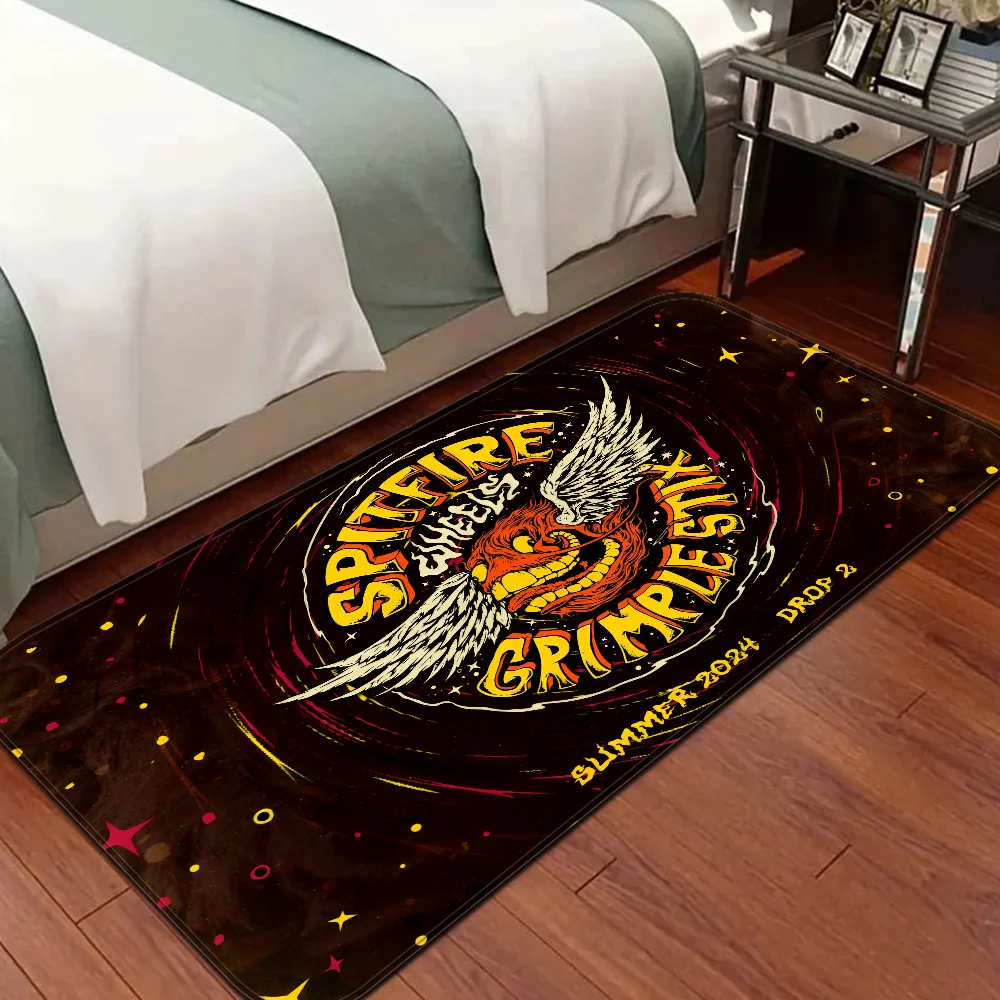 Spitfire Skateboard Bath Mat Kids Room Bedroom Decoration Balcony Anti-Slip Doormat Living Room Alfombra