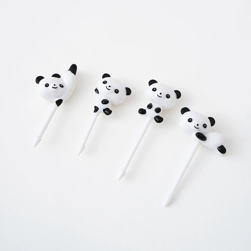 8pcs/set Cute Panda Fruit Forks Kids Snack Dessert Decoration Toothpick Salad Lunch Cake Picks Accessories